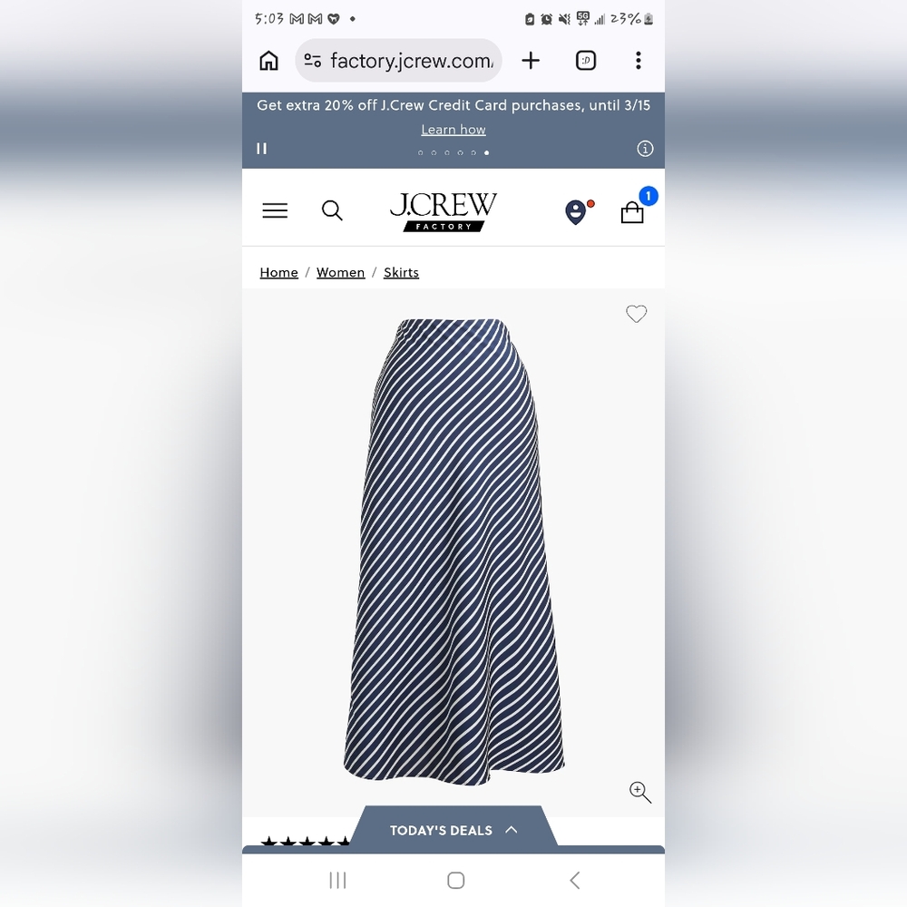 J Crew Navy/White Maxi Skirt With Matching Cami BNWT XL